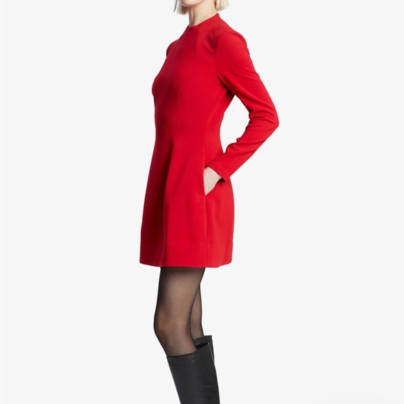 Bardot Red Long Sleeve Sheath Mini Dress - Picture 3 of 8